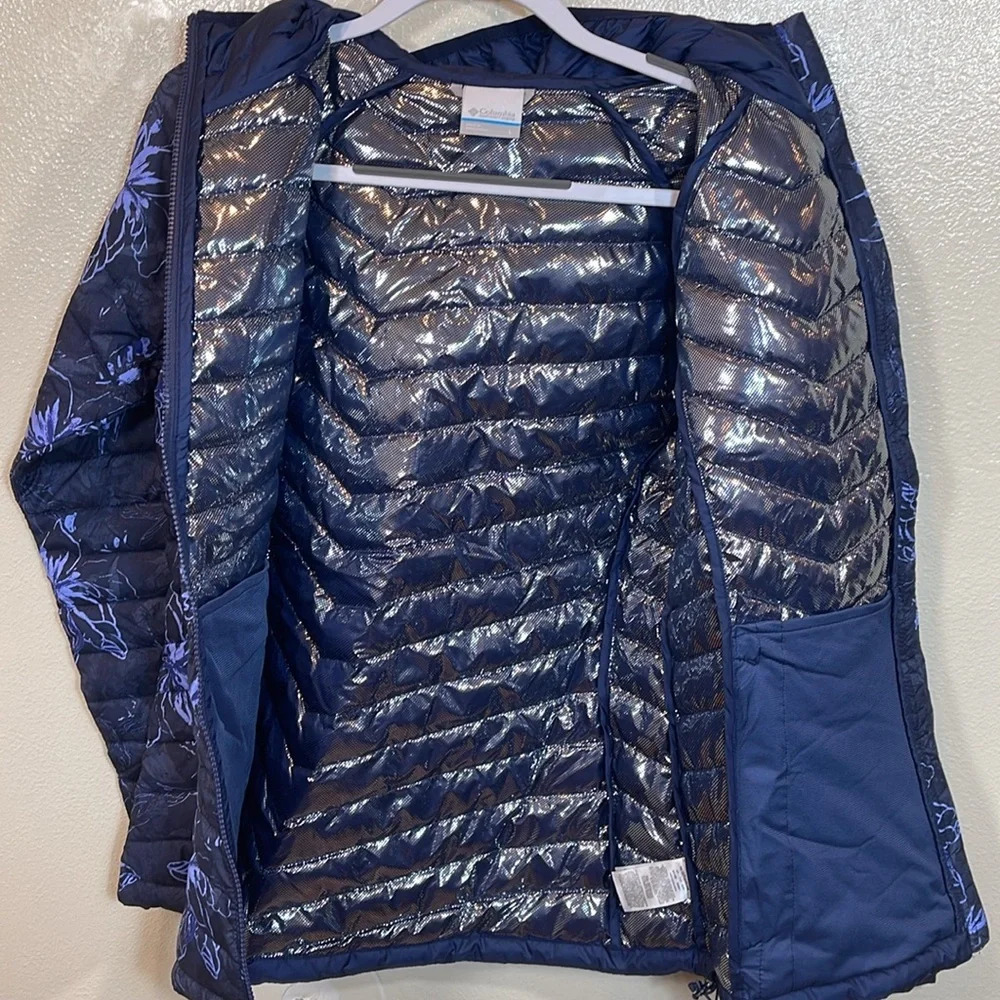 Columbia Navy Floral Puffer Jacket - Picture 7 of 12